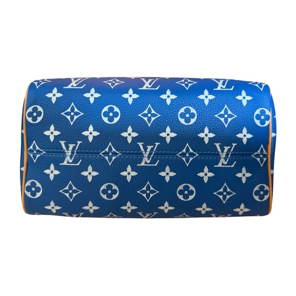 đLOUIS VUITTON RUNWAY Calfskin Monogram Speedy P9 Bandouliere 25 BLUE-GIFTABLE - Picture 9 of 15